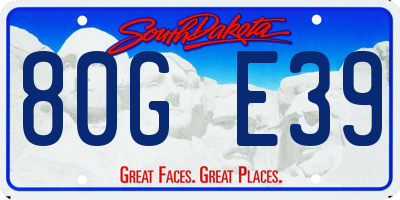 SD license plate 80GE39
