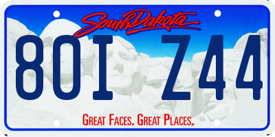 SD license plate 80IZ44
