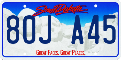 SD license plate 80JA45