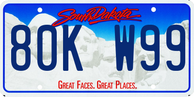 SD license plate 80KW99