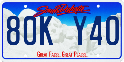 SD license plate 80KY40