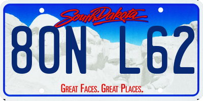 SD license plate 80NL62