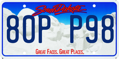 SD license plate 80PP98