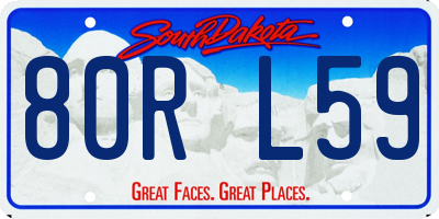 SD license plate 80RL59