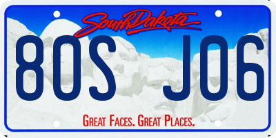 SD license plate 80SJ06