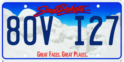 SD license plate 80VI27