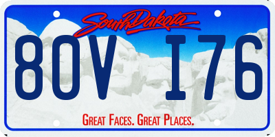SD license plate 80VI76