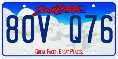 SD license plate 80VQ76