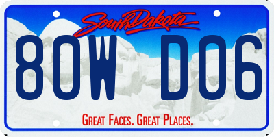 SD license plate 80WD06