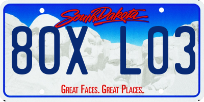 SD license plate 80XL03
