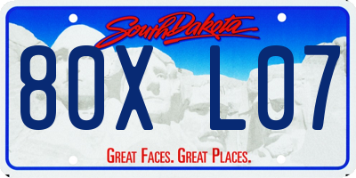 SD license plate 80XL07