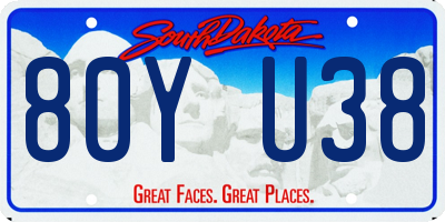 SD license plate 80YU38