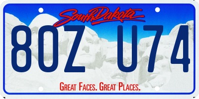 SD license plate 80ZU74