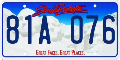 SD license plate 81AO76