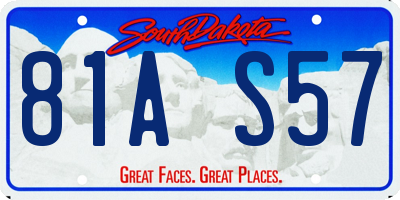 SD license plate 81AS57
