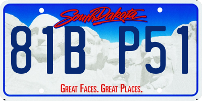 SD license plate 81BP51