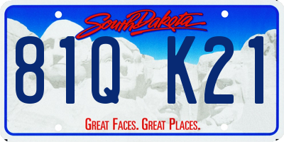 SD license plate 81QK21