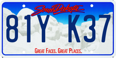 SD license plate 81YK37