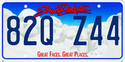 SD license plate 82QZ44