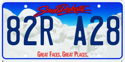 SD license plate 82RA28