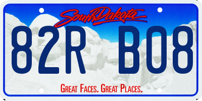 SD license plate 82RB08