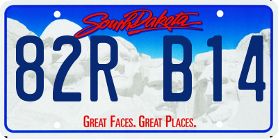 SD license plate 82RB14