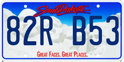 SD license plate 82RB53