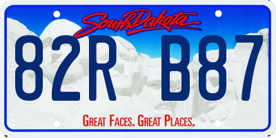 SD license plate 82RB87