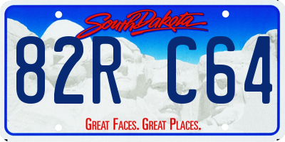 SD license plate 82RC64