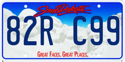SD license plate 82RC99