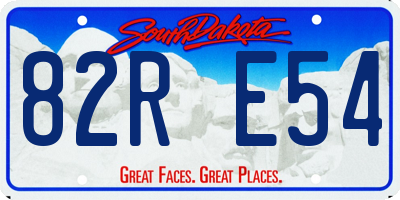 SD license plate 82RE54