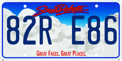 SD license plate 82RE86