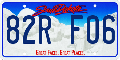 SD license plate 82RF06