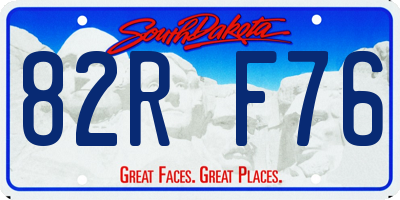 SD license plate 82RF76
