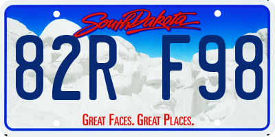 SD license plate 82RF98