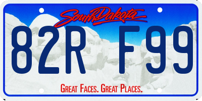 SD license plate 82RF99