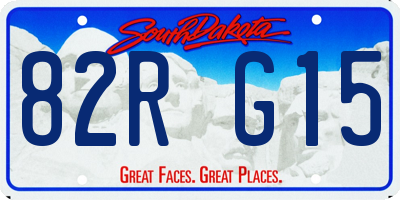 SD license plate 82RG15