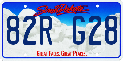 SD license plate 82RG28