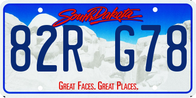 SD license plate 82RG78