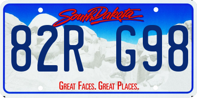 SD license plate 82RG98