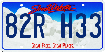 SD license plate 82RH33