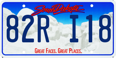 SD license plate 82RI18