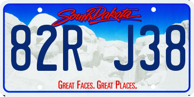 SD license plate 82RJ38