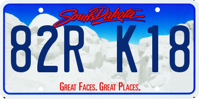 SD license plate 82RK18
