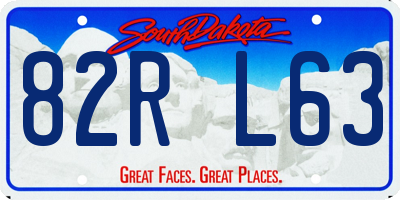 SD license plate 82RL63