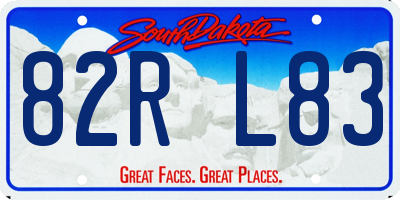 SD license plate 82RL83