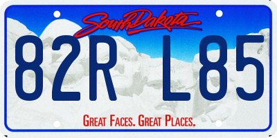 SD license plate 82RL85