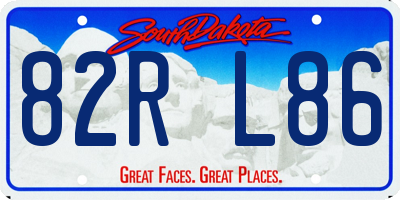 SD license plate 82RL86