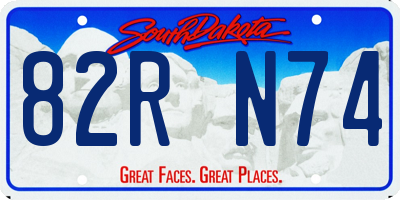 SD license plate 82RN74