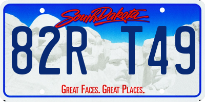 SD license plate 82RT49